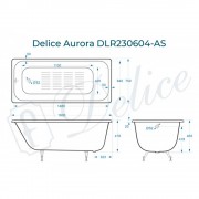 Ванна чугунная Delice France Aurora 160x75 DLR230604-AS