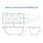 Ванна чугунная Delice France Continental 150x70 DLR230612-AS