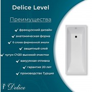 Ванна чугунная Delice France Level 170x75 DLR230602