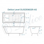 Ванна чугунная Delice France Level 170x75 DLR230602R-AS