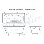 Ванна чугунная Delice France Malibu 180x80 DLR230610