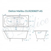 Ванна чугунная Delice France Malibu 150x75 DLR230607-AS