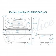 Ванна чугунная Delice France Malibu 170x70 DLR230608-AS