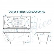 Ванна чугунная Delice France Malibu 170x75 DLR230609-AS