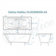 Ванна чугунная Delice France Malibu 180x80 DLR230610R-AS