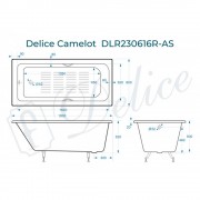 Ванна чугунная Delice France Camelot 180x80 DLR230616R-AS