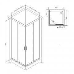 Душевое ограждение Am.Pm Gem W90G-403-090BT