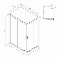 Душевое ограждение Am.Pm Gem W90G-404-120280BT