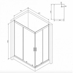 Душевое ограждение Am.Pm Gem W90G-404-120290-BT