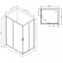 Душевое ограждение Am.Pm Gem W90G-404-100280MT