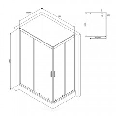 Душевое ограждение Am.Pm Gem W90G-404-120290-MT