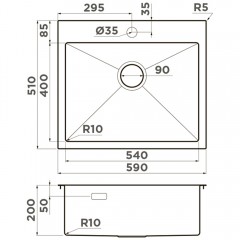 Мойка кухонная Omoikiri Akisame 59-LG