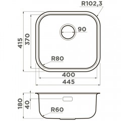 Мойка кухонная Omoikiri Omi 44-U/IF-IN