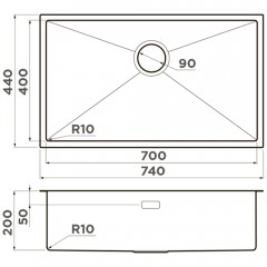 Мойка кухонная Omoikiri Taki 74-U/IF-LG