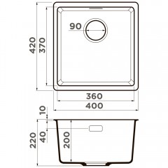 Мойка кухонная Omoikiri Kata 40-U-BL