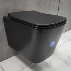 Унитаз подвесной SantiLine SL-5027MB безободковый торнадо