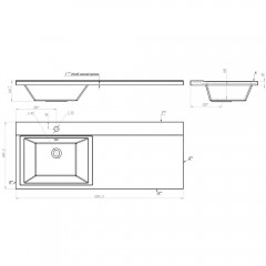 Раковина Teymi Helmi 120x48 L (Cosmos) T50307