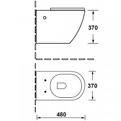 Унитаз подвесной Bloomix Roland MD1201R/UF01 безободковый