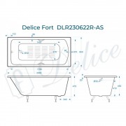 Ванна чугунная Delice France Fort 200x85 DLR230622R-AS