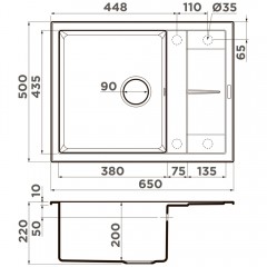 Мойка кухонная Omoikiri Sumi 65-WH