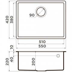 Мойка кухонная Omoikiri Tedori 54-U-WH