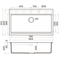 Мойка кухонная Omoikiri Kitagawa 86-LB-GB