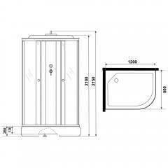 Душевая кабина Niagara Eco E120/80/26L/MT
