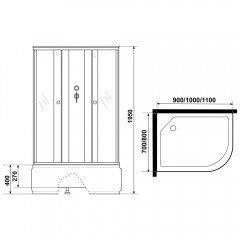 Душевая кабина Niagara Eco E110/80/40L/TN/BK