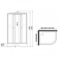 Душевая кабина Niagara Promo P90/70/26L/MT