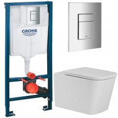 Инсталляция Grohe 38811000 + унитаз SantiLine SL-5027 безободковый торнадо с сиденьем