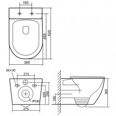Инсталляция Grohe 38811KF0 + унитаз SantiLine SL-5025MB безободковый торнадо с сиденьем