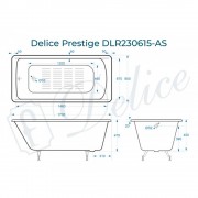 Ванна чугунная Delice France Prestige 170x80 DLR230615-AS