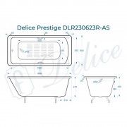 Ванна чугунная Delice France Prestige 180x80 DLR230623R-AS