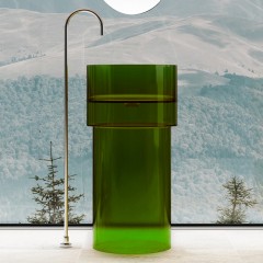 Раковина-моноблок напольная прозрачная Abber Kristall AT2701Emerald-H