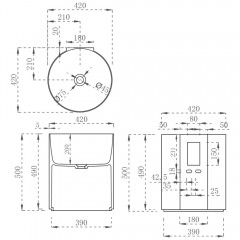 Раковина-моноблок подвесная прозрачная Abber Kristall AT2704Emerald