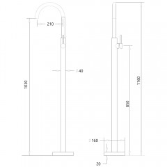 Смеситель для раковины напольный Abber Wasser Kreis AF8141B