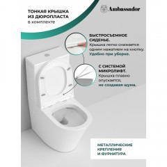 Унитаз Ambassador Ritz 237K19001RS безободковый