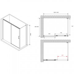 Душевое ограждение Abber Komfort AG93140B-S92B