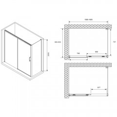 Душевое ограждение Abber Komfort AG93160B-S92B