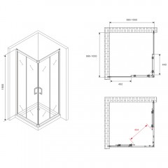 Душевое ограждение Abber Schwarzer Diamant AG02100B5