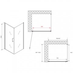 Душевое ограждение Abber Sonnenstrand AG04080B-S100B