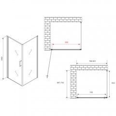 Душевое ограждение Abber Sonnenstrand AG04080M-S70M