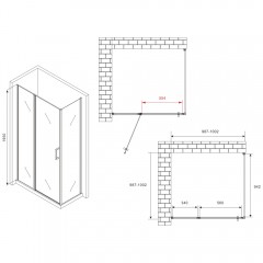 Душевое ограждение Abber Sonnenstrand AG04100S-S100