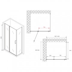 Душевое ограждение Abber Sonnenstrand AG04140S-S90