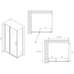 Душевое ограждение Abber Sonnenstrand AG04100BS-S90B