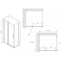 Душевое ограждение Abber Sonnenstrand AG04120BS-S100B