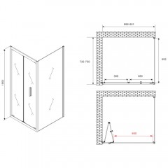 Душевое ограждение Abber Sonnenstrand AG07090-S75