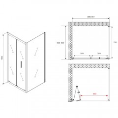 Душевое ограждение Abber Sonnenstrand AG07090-S85