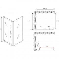 Душевое ограждение Abber Sonnenstrand AG07090-S100