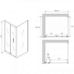 Душевое ограждение Abber Sonnenstrand AG07090B-S70B